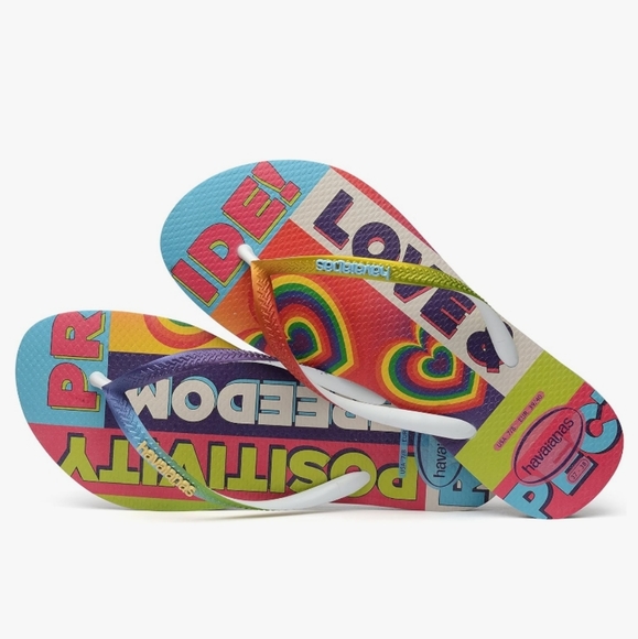 Havaianas Slim Pride Rainbow Flip Flop Sandal 7/8 & 9/10 - Picture 3 of 5